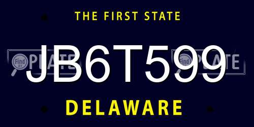 JB6T599 Delaware License Plate