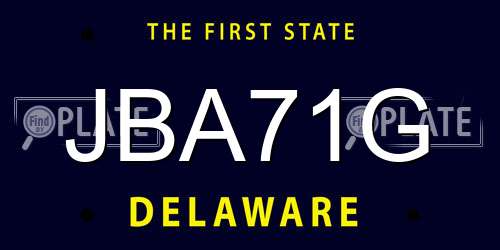 JBA71G Delaware License Plate