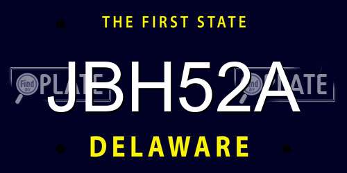 JBH52A Delaware License Plate