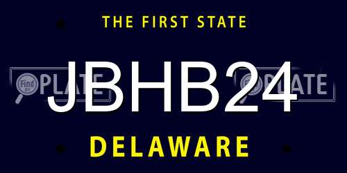 JBHB24 Delaware License Plate