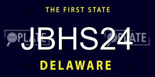 JBHS24 Delaware License Plate