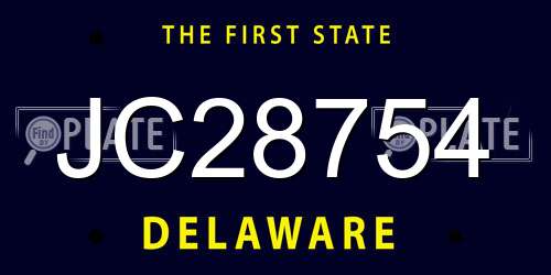 JC28754 Delaware License Plate