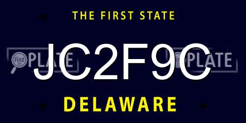 JC2F9C Delaware License Plate