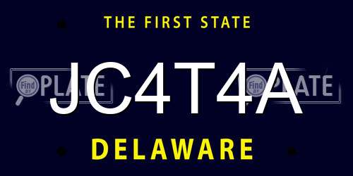 JC4T4A Delaware License Plate