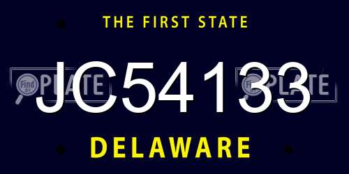 JC54133 Delaware License Plate