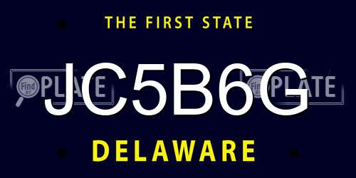 JC5B6G Delaware License Plate