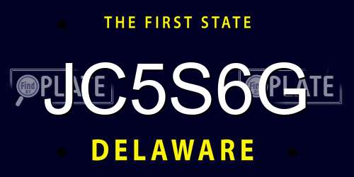 JC5S6G Delaware License Plate