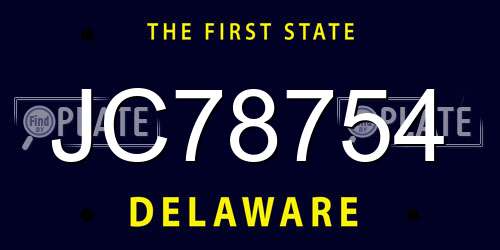 JC78754 Delaware License Plate