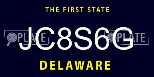 JC8S6G Delaware License Plate