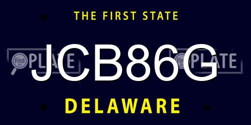 JCB86G Delaware License Plate