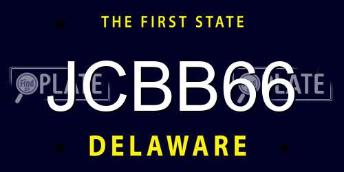 JCBB66 Delaware License Plate