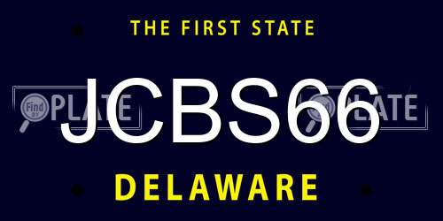 JCBS66 Delaware License Plate