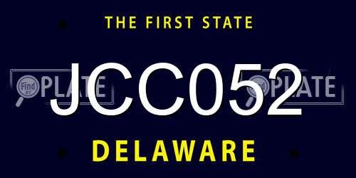 JCC052 Delaware License Plate