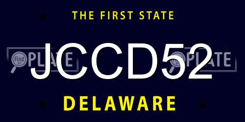 JCCD52 Delaware License Plate