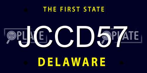 JCCD57 Delaware License Plate