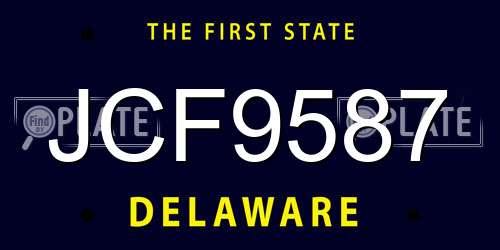 JCF9587 Delaware License Plate