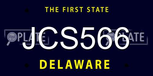 JCS566 Delaware License Plate