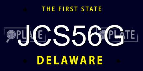 JCS56G Delaware License Plate