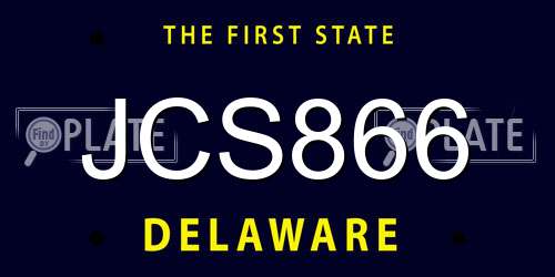 JCS866 Delaware License Plate