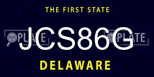 JCS86G Delaware License Plate