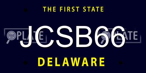 JCSB66 Delaware License Plate