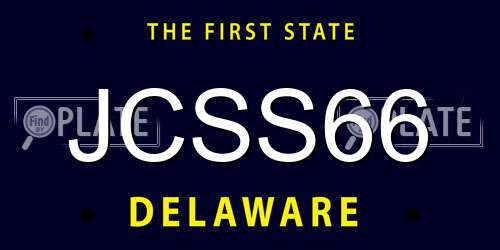 JCSS66 Delaware License Plate