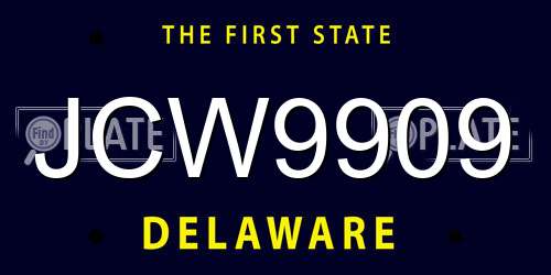 JCW9909 Delaware License Plate