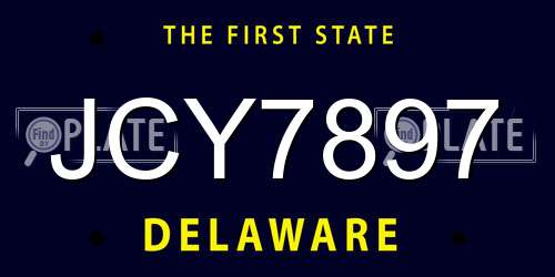JCY7897 Delaware License Plate