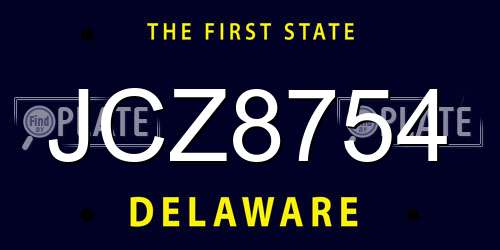 JCZ8754 Delaware License Plate