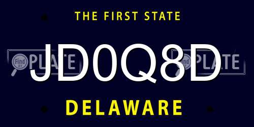 JD0Q8D Delaware License Plate