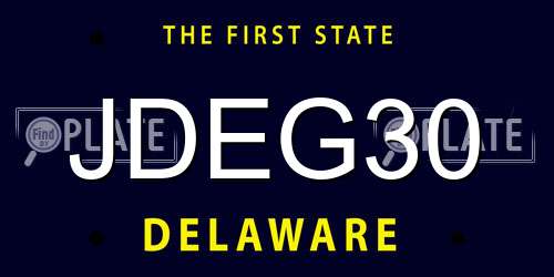JDEG30 Delaware License Plate