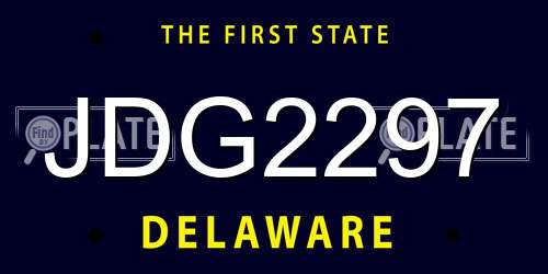 JDG2297 Delaware License Plate