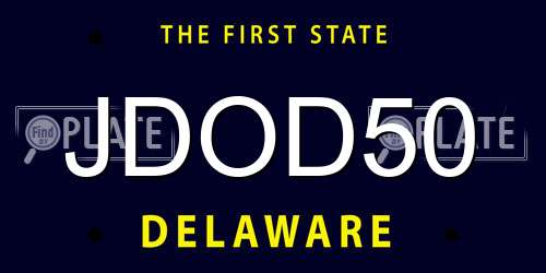 JDOD50 Delaware License Plate