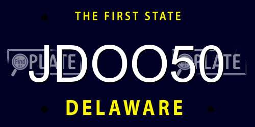 JDOO50 Delaware License Plate