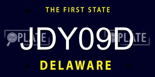 JDY09D Delaware License Plate