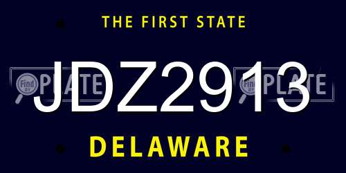JDZ2913 Delaware License Plate