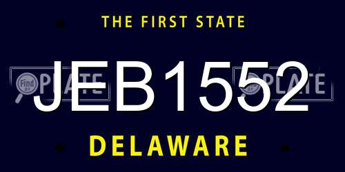 JEB1552 Delaware License Plate