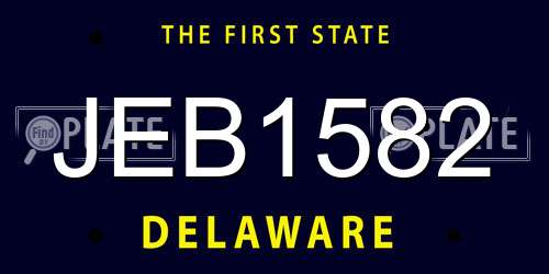 JEB1582 Delaware License Plate
