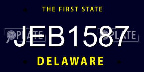 JEB1587 Delaware License Plate