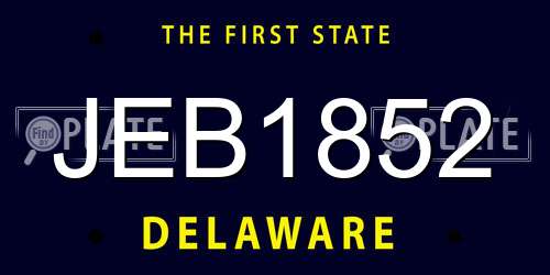 JEB1852 Delaware License Plate