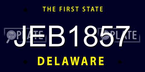 JEB1857 Delaware License Plate