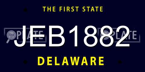 JEB1882 Delaware License Plate