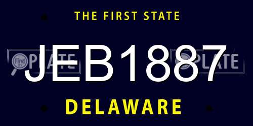 JEB1887 Delaware License Plate
