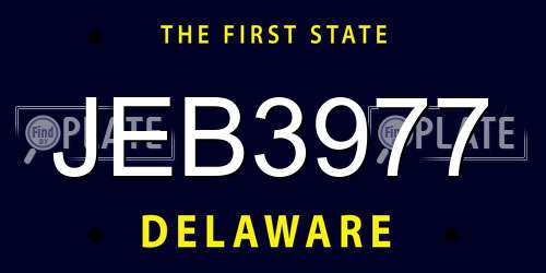 JEB3977 Delaware License Plate