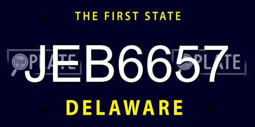JEB6657 Delaware License Plate