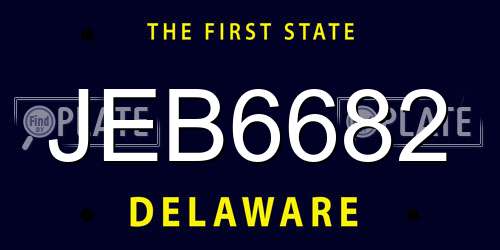 JEB6682 Delaware License Plate