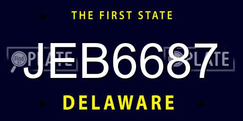 JEB6687 Delaware License Plate