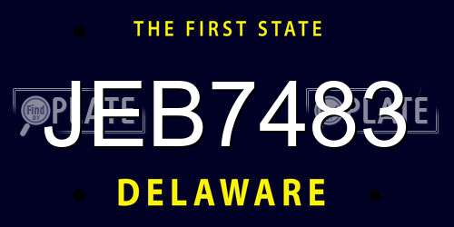 JEB7483 Delaware License Plate