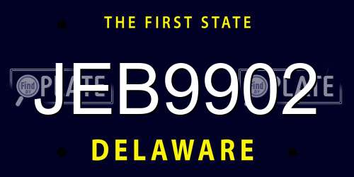 JEB9902 Delaware License Plate