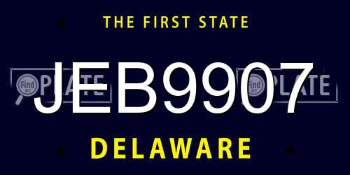 JEB9907 Delaware License Plate